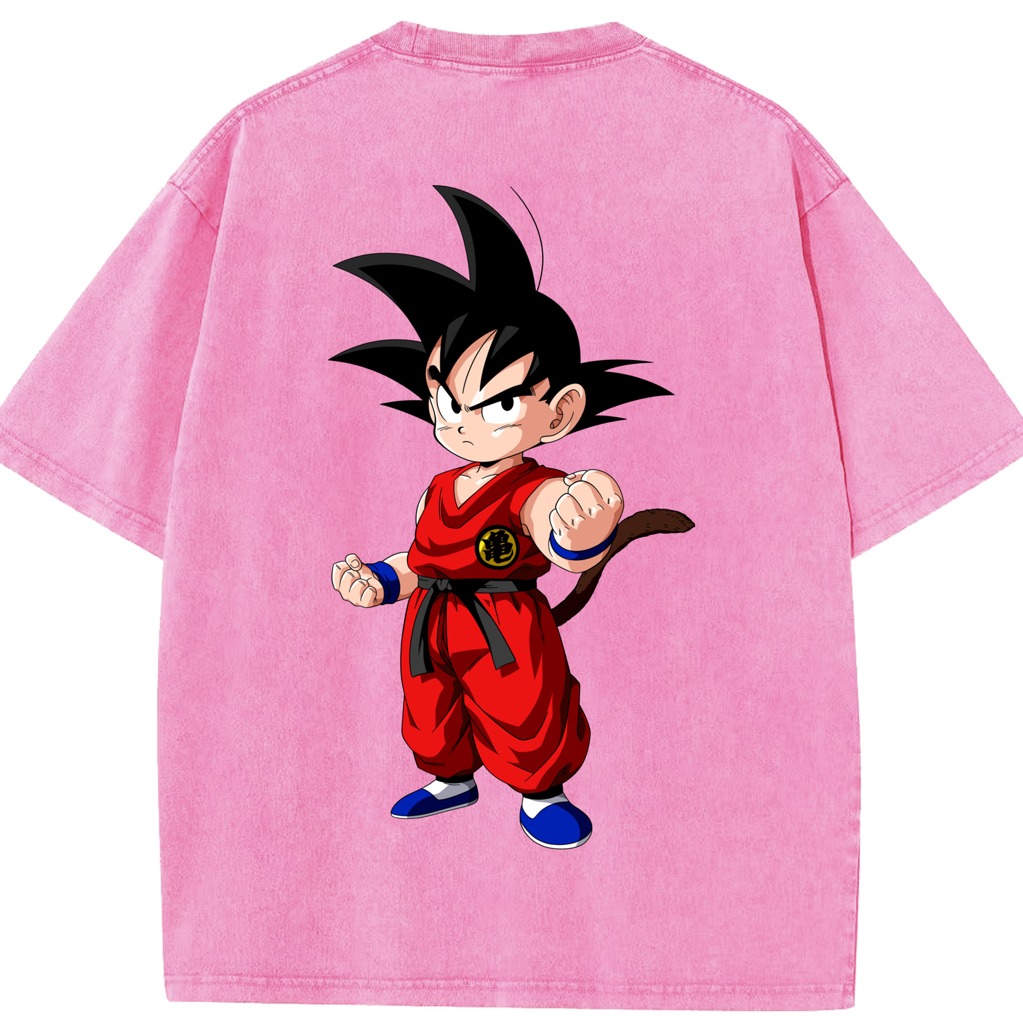 （画像用） ドラゴンボール 孫悟空（そん ごくう）Son Goku カカロット DRAGON BALL Kakarotto 綿100% ヴィンテージ風 半袖Tシャツ（背面プリント）